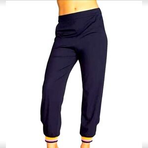 Trina Turk‎ Black Joggers with Striped Cuffs
